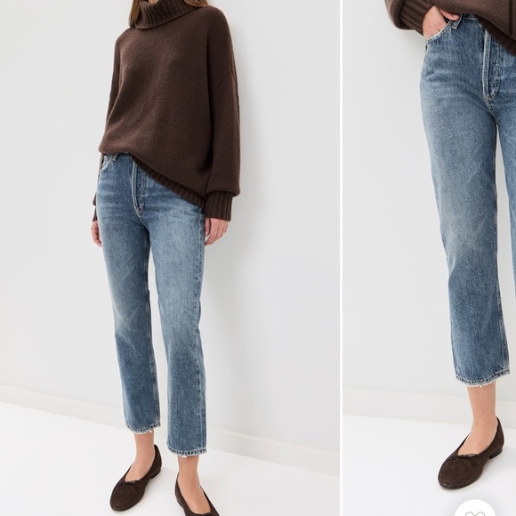 AGOLDE Riley High Rise Straight Crop Jeans - Picture 1 of 6